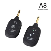 a8 uhf wireless guitar system transmitter receiver 50m for electric bass guitar musical instrument transceiver usb rechargeable