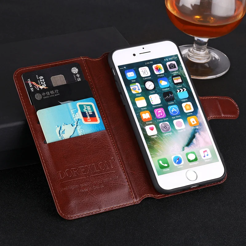 Роскошный кожаный чехол для iPhone 6 6s Plus plus сильный Магнитный кошелек откидной