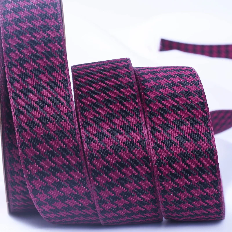 purple 40mm 10 ярдов/набор лента Diy бант аксессуары для волос упаковка букета лента одежда Подарочная коробка декоративный плед хлопок пояс - Цвет: purple 40mm