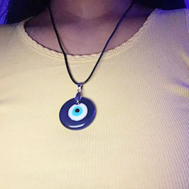 

2021 Turkish Blue Eye Evil Eye pendant necklace for women men fashion trendy amulet neck chain rope chain glass collar collier