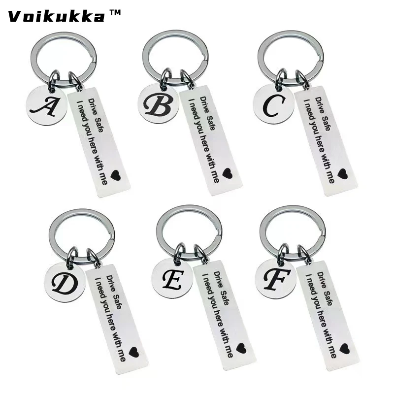Voikukka Jewelry Drive Safe I Need You Here With Me Keychain Bag Accessories Cute Lovely Pendants Key Ring For Women Girls Gifts