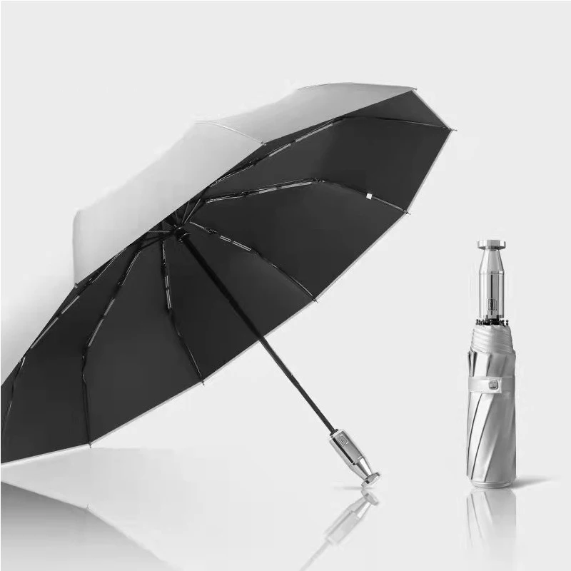Большой зонт для мужчин и женщин на автомате с титановым покрытием, устойчивый к ветру и дождю, класса люкс, 10K Strong Luxury Business Male Large Umbrellas Windproof Titanium Coating Resistant Umbrella Automatic Rain Men Women Parasol.