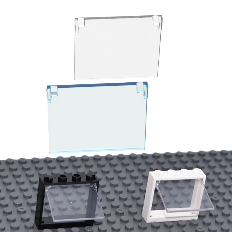 Block Window Clear Glass Assembles Particles Openable 1x4x3 Building Bricks Parts Educational Gift Toys free shipping | Игрушки и хобби