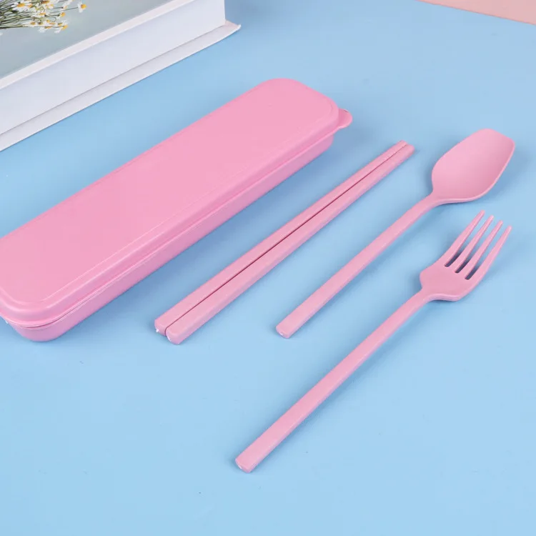 Бамбуковое Волокно палочки для еды набор ложка и вилка охрана окружающей среды