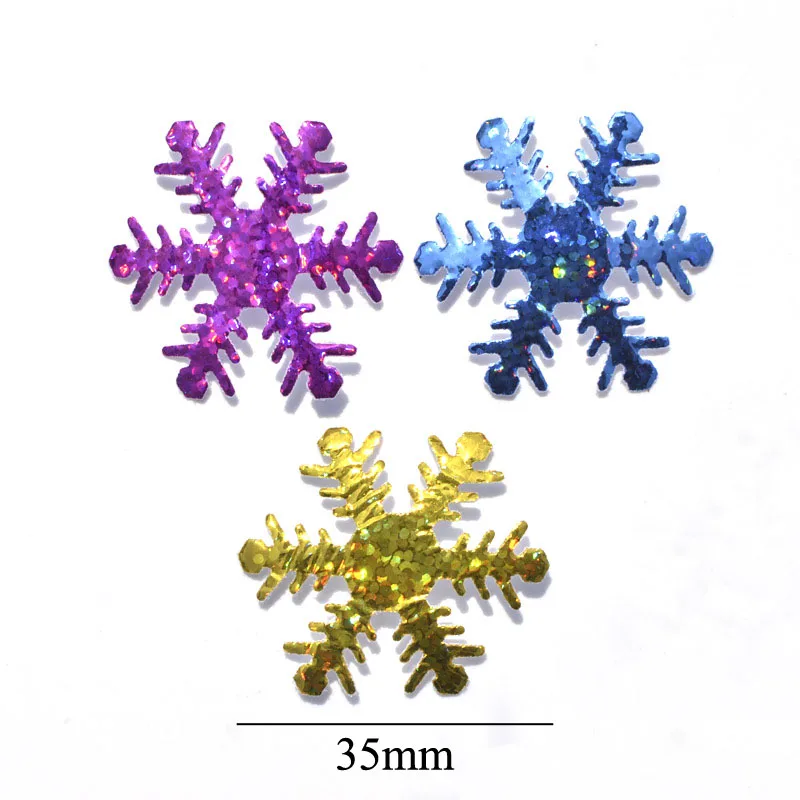 50 шт. 35 мм Смешанные Позолоченные AB снежинки аппликации