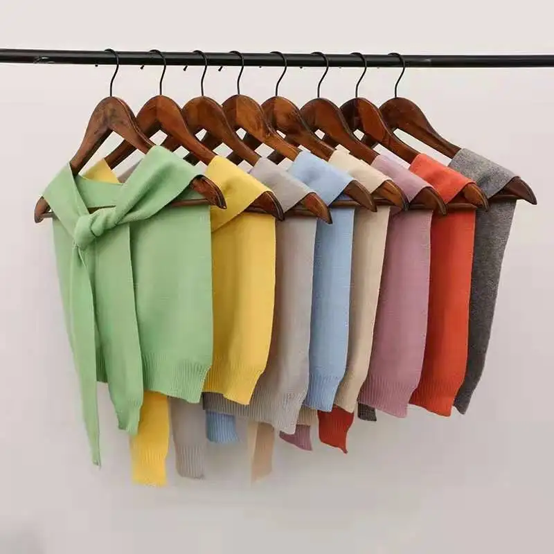 

New Fashion Small shawl women knitting scarf spring summer sun protection neckband decoration scarves