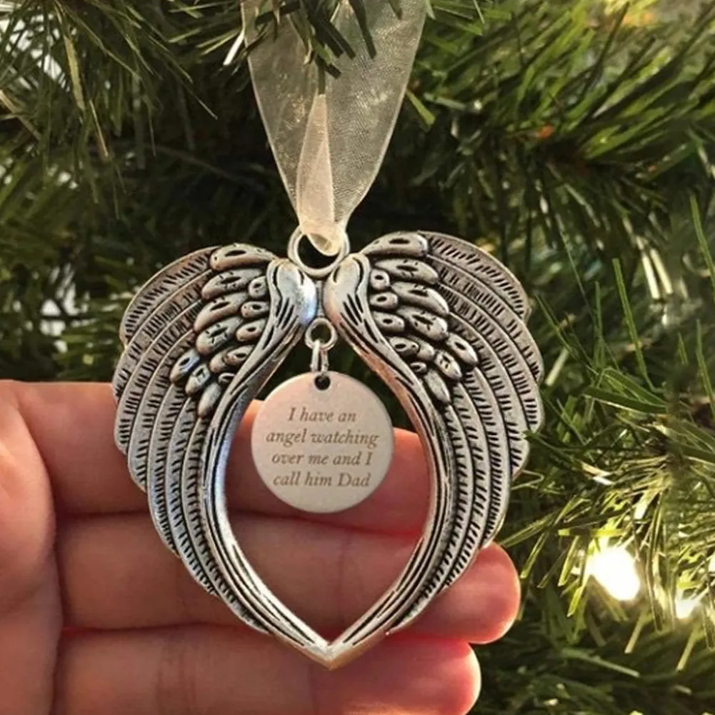 

Angel Wings Pendant Fashion Vintage Necklaces Ornament Personality Xmas Tree Hanging Birthday Present Party Supplies Keepsake