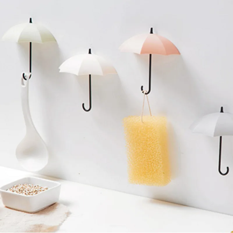 

3PCS Fashion Umbrella Shaped Creative Key Hanger Rack Home Decorative Holder Wall Hook Kitchen Organizer Bathroom Accessories