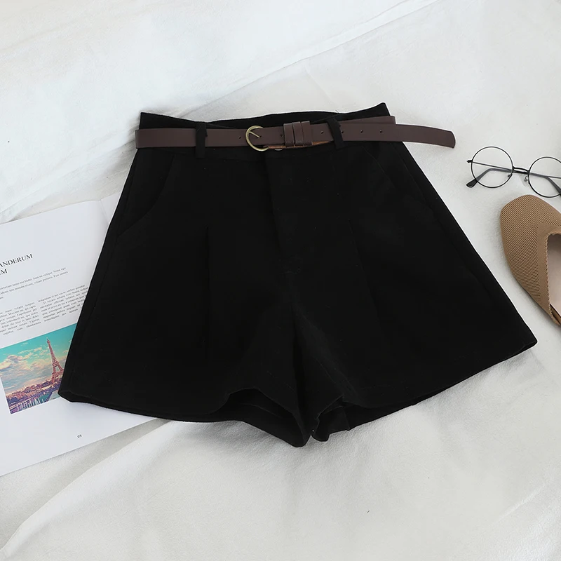 Шорты женские с широкими штанинами и высокой талией на осень/зиму | Женская