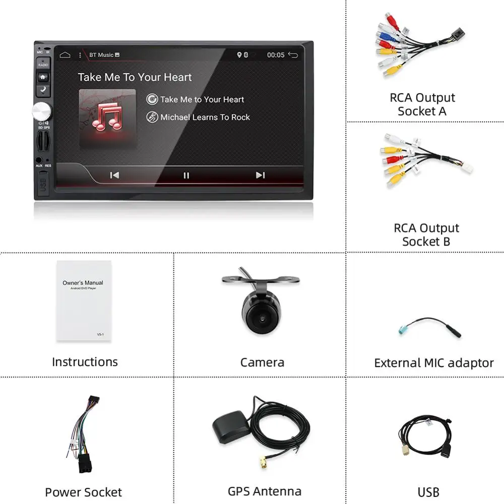 Автомагнитола Bosion на Android 10 0 с 7-дюймовым экраном GPS-навигацией радио AUX Bluetooth