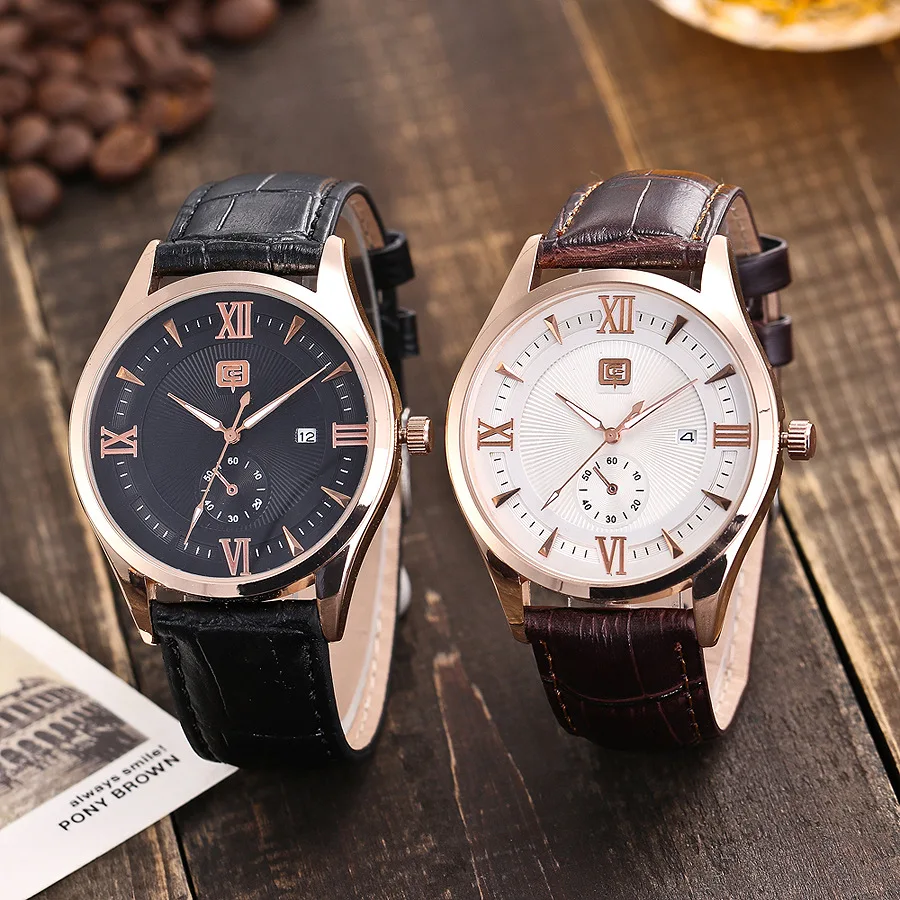 

New Fashion Watch Fashion Roman Numerals Casual Calendar Three-Hand Dial Men's Watch