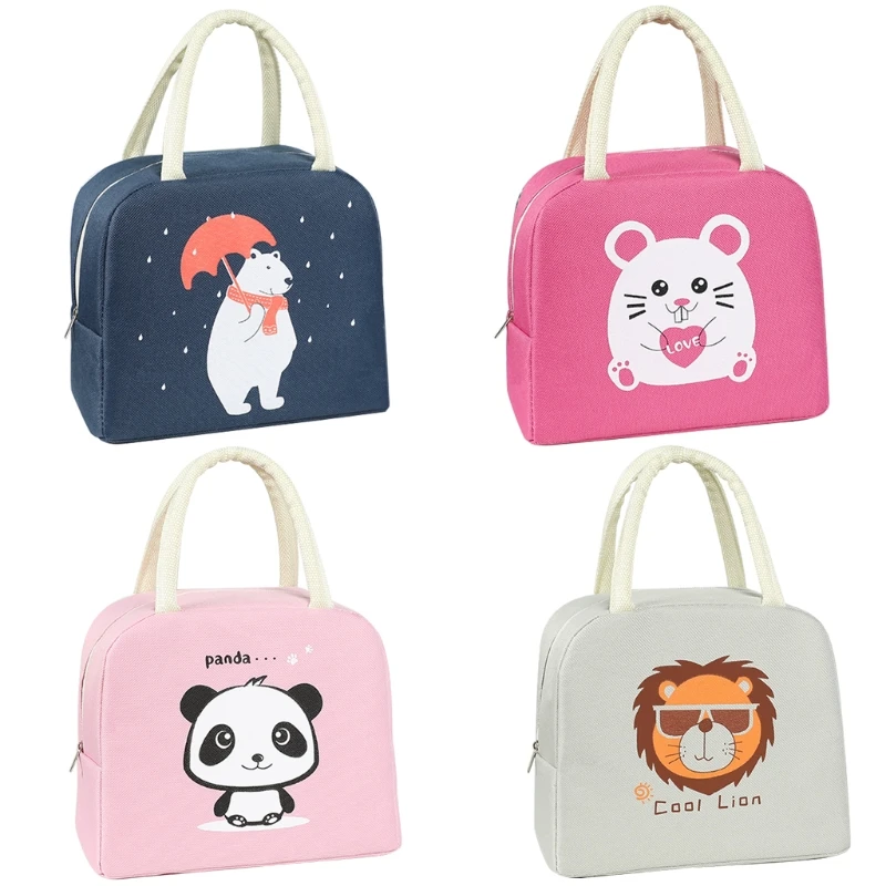 

Cartoon Anima Insulated Lunch Tote Kids Cooler Bag Waterproof Bento Zip Handbag