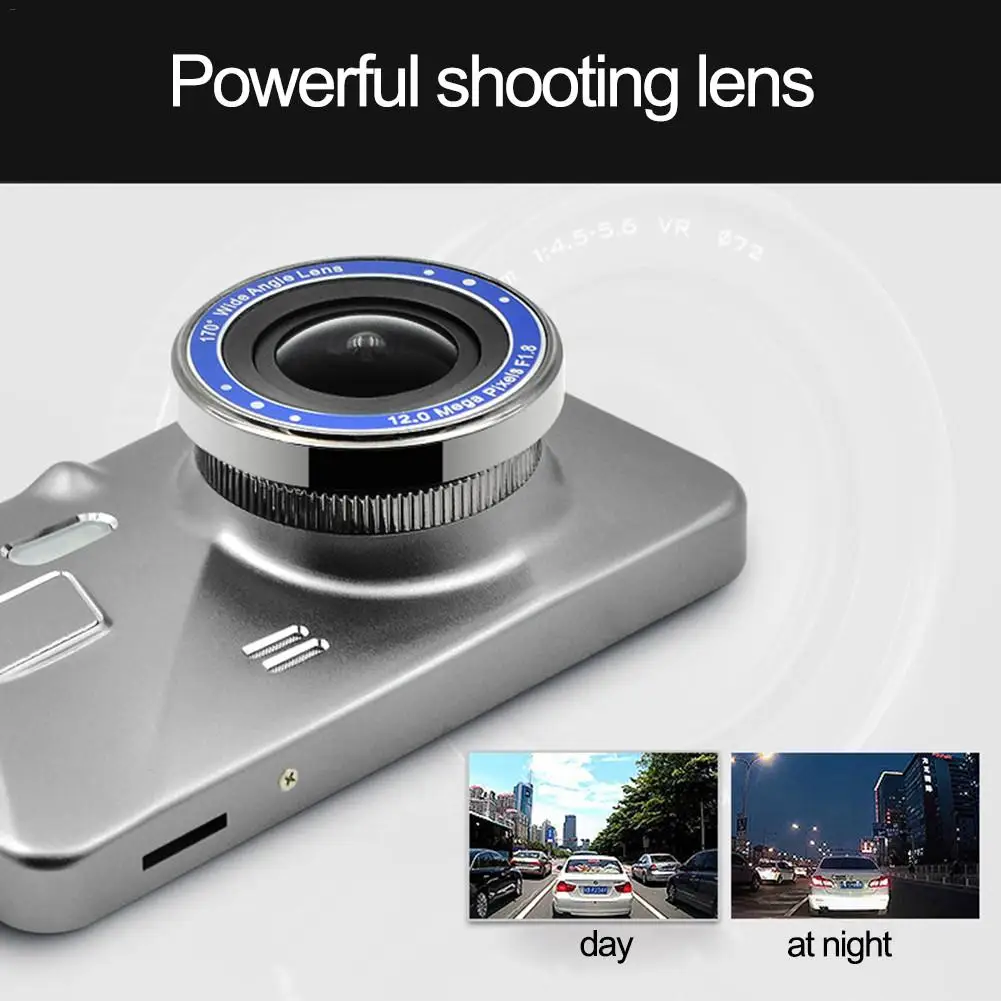 

HD 4 Inch Dual Lens Image 1080P Hidden Wide - Angle Driving Recorder Dash Cam Dual Lens Car DVR Camera HD Parking Monitor