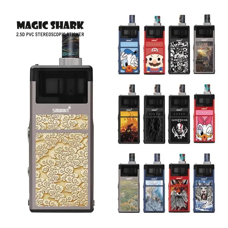 Волшебная Акула из мультфильма утка плетение Марио Тигр лиса ультра тонкая кожа пленка для Pasito крышка Pod Vape наклейка чехол для Smoant Pasito