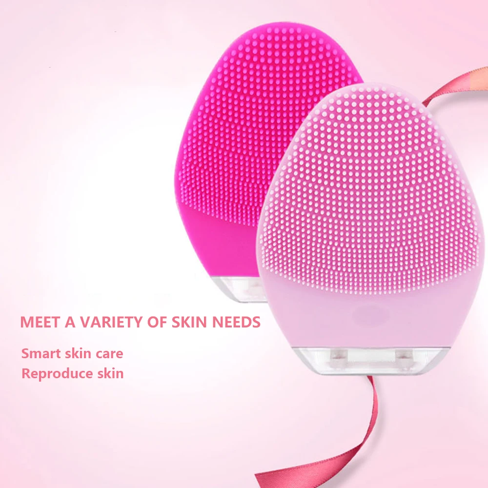 Hot Electric Silicone Facial Washing Cleanser Brush Ultra Sonic Face SPA Massage Deep Cleaning Vibrator Makeup Remove Tool | Красота и
