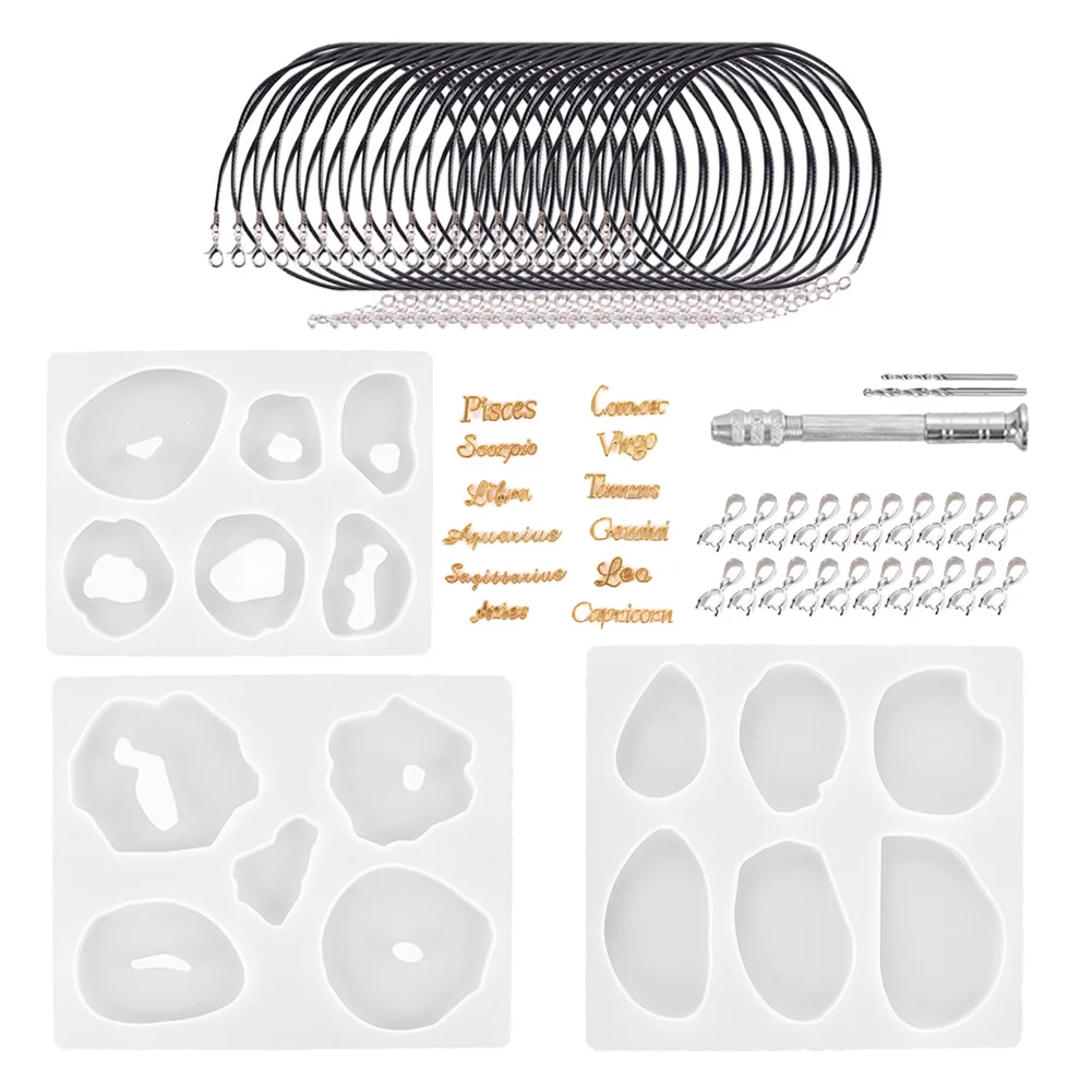 

47pcs Jewelry Making Letters Non Stick Necklaces Gift Epoxy DIY Casting Craft Handmade Accessories Resin Mold Kit