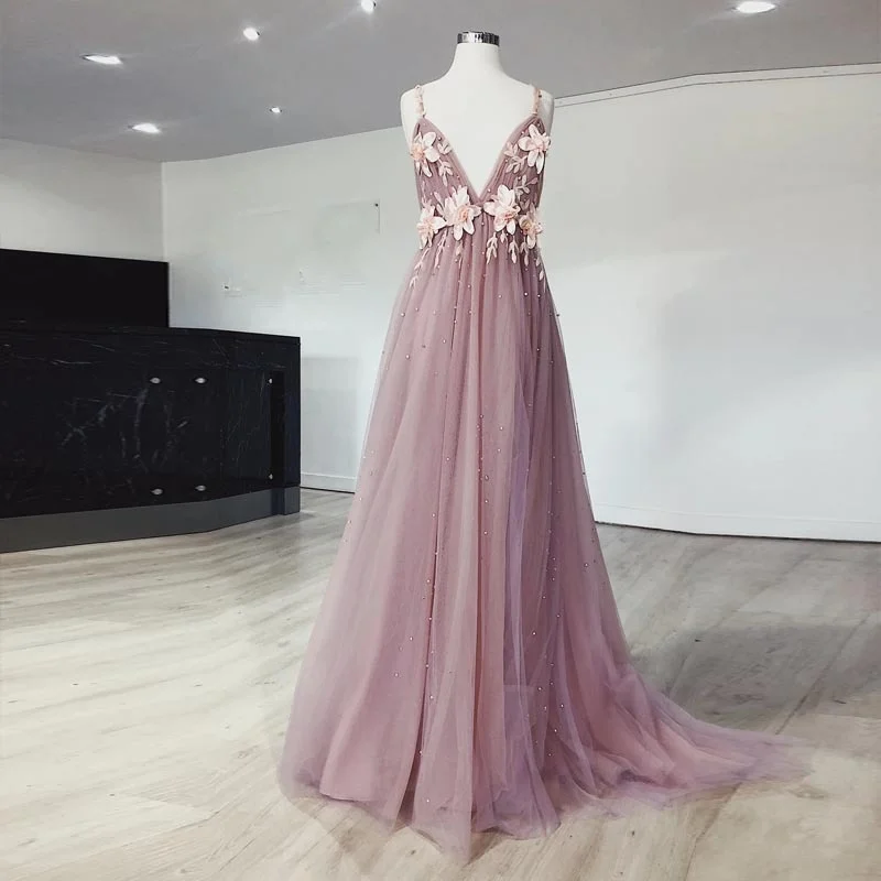 

Women's Halter Halter Beaded Wedding Dress Sexy Banquet Evening Dress Deep V Neck Sling Evening Dress