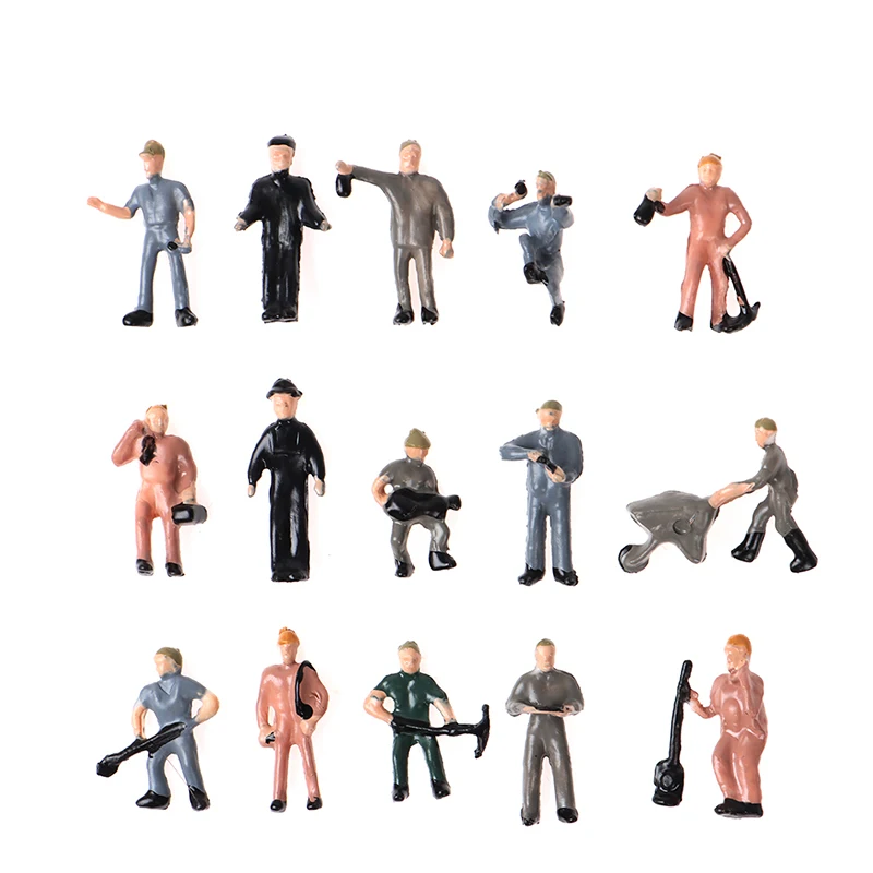 

25Pcs 1:87 HO Scale Miniature People Model Worker Figurines For Model Train Diorama Scenery DIY Accessories, Assorted