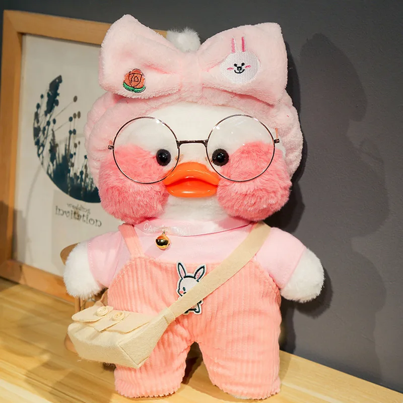 

1PC 30CM Kawaii LaLafanfan Soft Toy Duck with Glasses Cafe Mimi Ducks Plush Toy Duck Doll Animal Dolls Kids Plush Toys Rag Doll