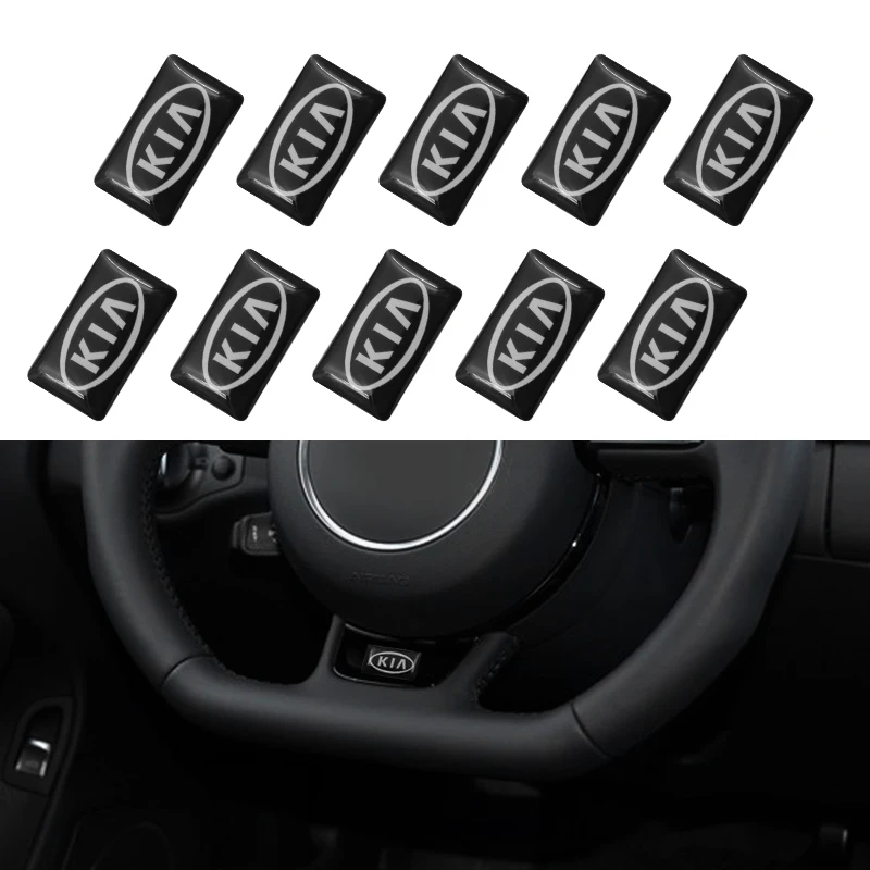 10 шт. набор значков для украшения автомобиля наклейки на руль Kia Ceed Rio Sportage R K3 K4 K5