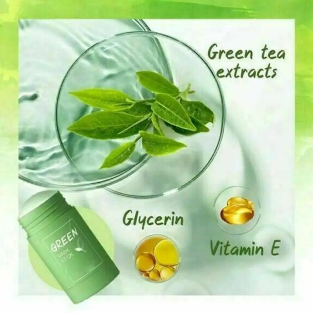 

Green Teas Oil Control Eggplant Acne Cleansing Mask Skin Care Moisturizing Remove Blackhead Fine Pores Mud Mask Face Care Tools