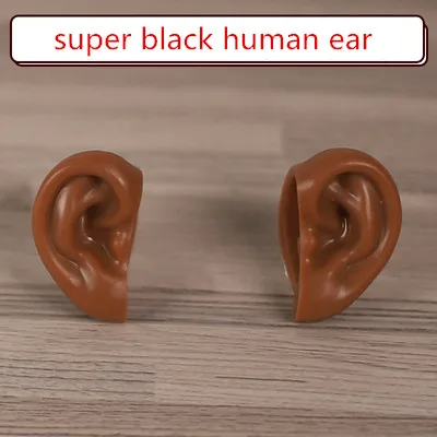 super black human ea Blyth Doll Ears for Blyth Doll Icy Doll White Natural Tan Dark and Super Black Skin Only Ears No Doll Children Toys for Girls - Цвет: super black human ea
