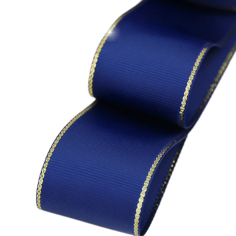 Рождественские ленты темно-синее золото окантованная корсажная лента пробы 10