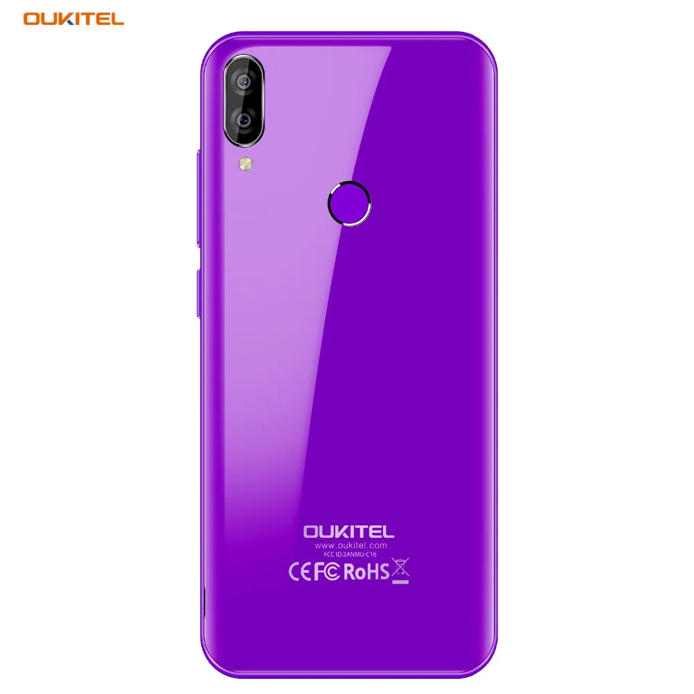 OUKITEL C16 5.71" HD+ 19:9 Android 9.0 Smartphone WaterDrop Fingerprint Mobile Phone MT6580P 2G RAM 16G ROM 2600mAh Unlock