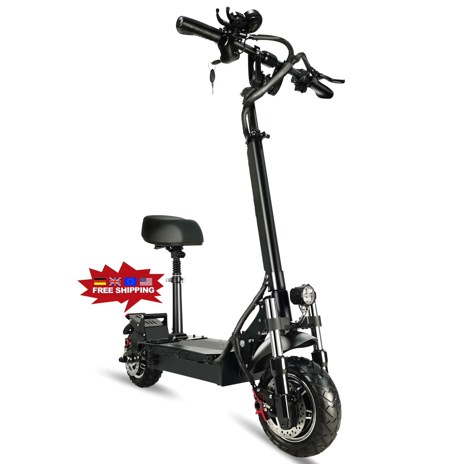 

Powerful 48V 1200w 27ah 60V 2400W 33ah Range 60-100km Dual Motor 10.5inch Fat Tire Electric Scooter EU US Warehouse