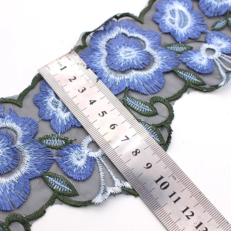 1 Ярд 10см Ширина 3D Красочная Красная Цветочная Ручная Вышивка Кружевная Ткань Лента Высокого Качества Африканское Свадебное Платье Одежда.