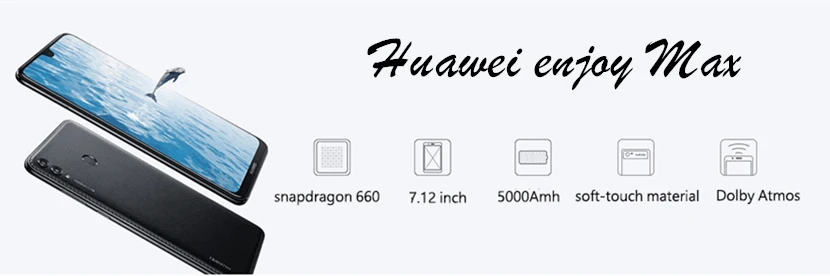 Смартфон HuaWei Enjoy Max, 6 ГБ ОЗУ, 128 Гб ПЗУ, Восьмиядерный процессор Snapdragon 660, двойная задняя камера, 7,12 дюйма, 5000 мАч, сотовый телефон