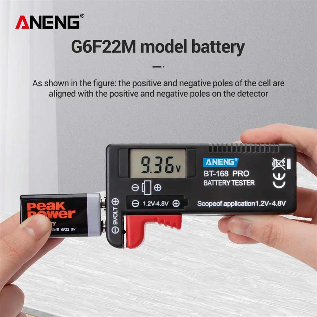 

BT168Pro Smart Digital Battery Capacitance Diagnostic Tool Battery Tester LCD Display Check AAA AA Button Cell Universal Tester