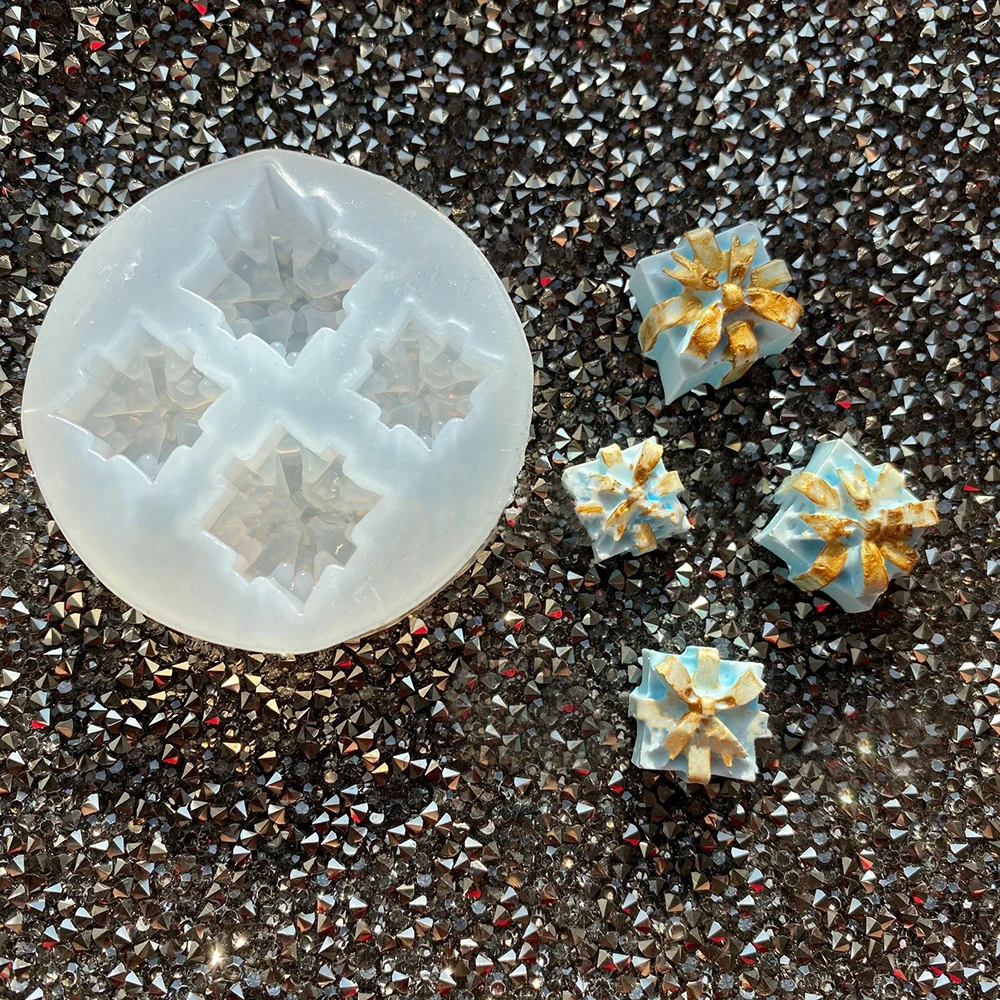 

DIY Exquisite Gift Box Crystal Epoxy Mold Size Gift Box Christmas Table Accessories Epoxy Clay Mold Decorating Craft Art Tools