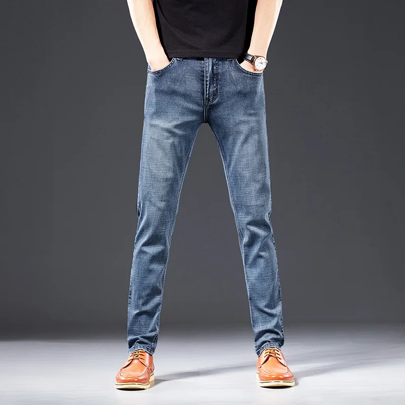 Denim Trousers New Jeans Men Classical Jean High Quality Straight Leg Male Casual Pants Plus Size 28-40 Cotton