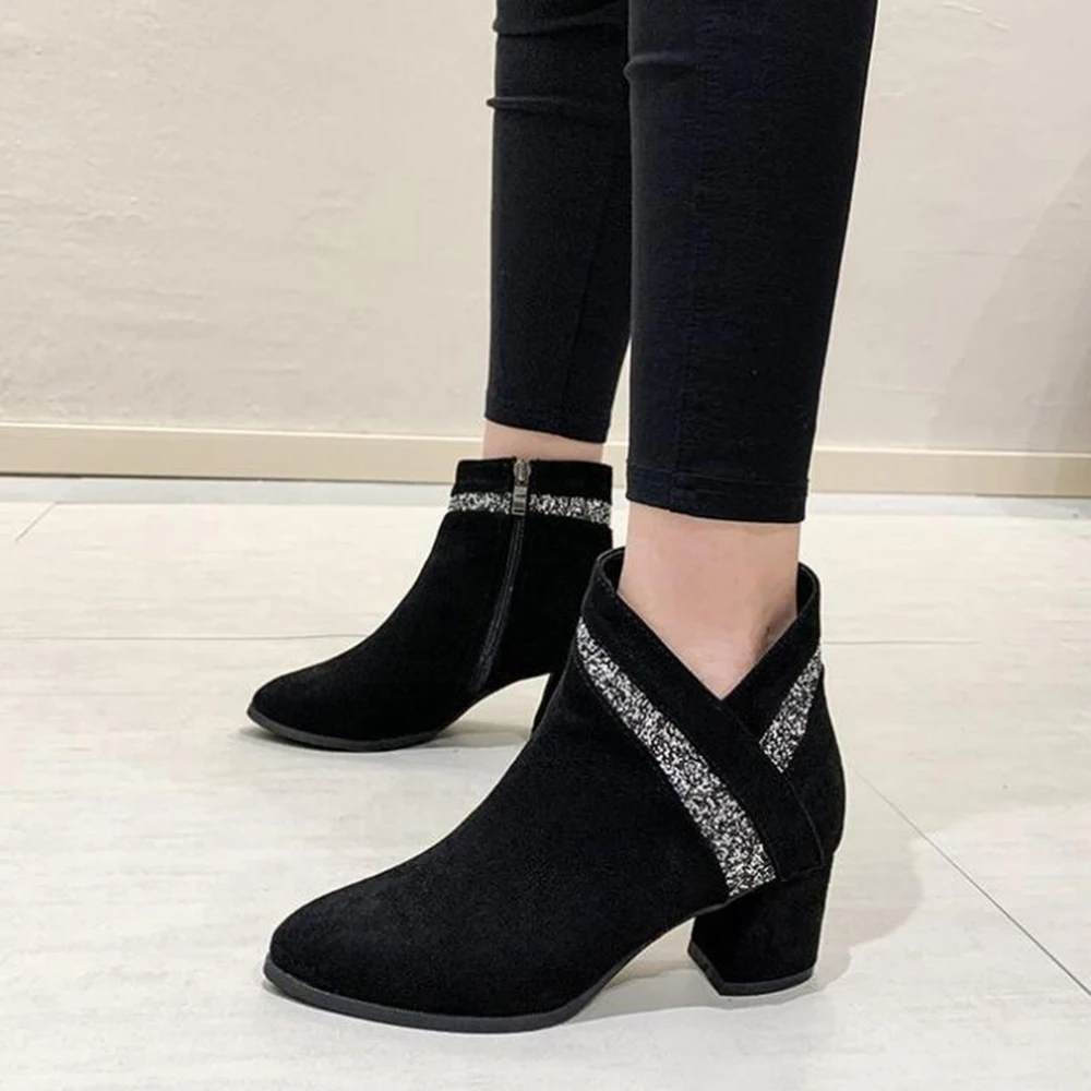 Новинка 2020 года Зимняя обувь в британском стиле Женские ботильоны ботинки на