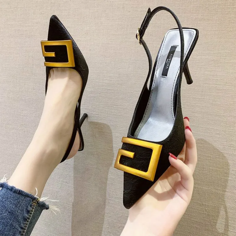 

MPD Slingback Sexy Women Pumps Fashion Ladies High Heels Shoes Soft Leather Heels Shoes Woman Pointed Toe Non-slip Womans Shoes