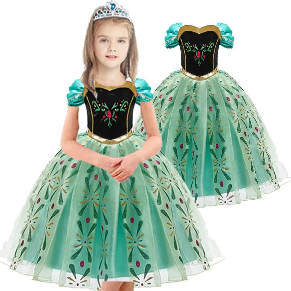 Vestido de princesa Elsa para niñas, ropa de Cosplay, disfraces de nieve...