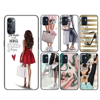 fashion high heels girl soft black silicone cover for oppo reno 6 5 k 4 f se lite z pro plus 5g phone case shell coque
