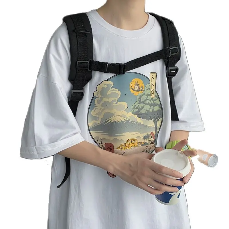 

Men's fashion teen loose T-shirt, summer breathable cotton casual T-shirt, plus size