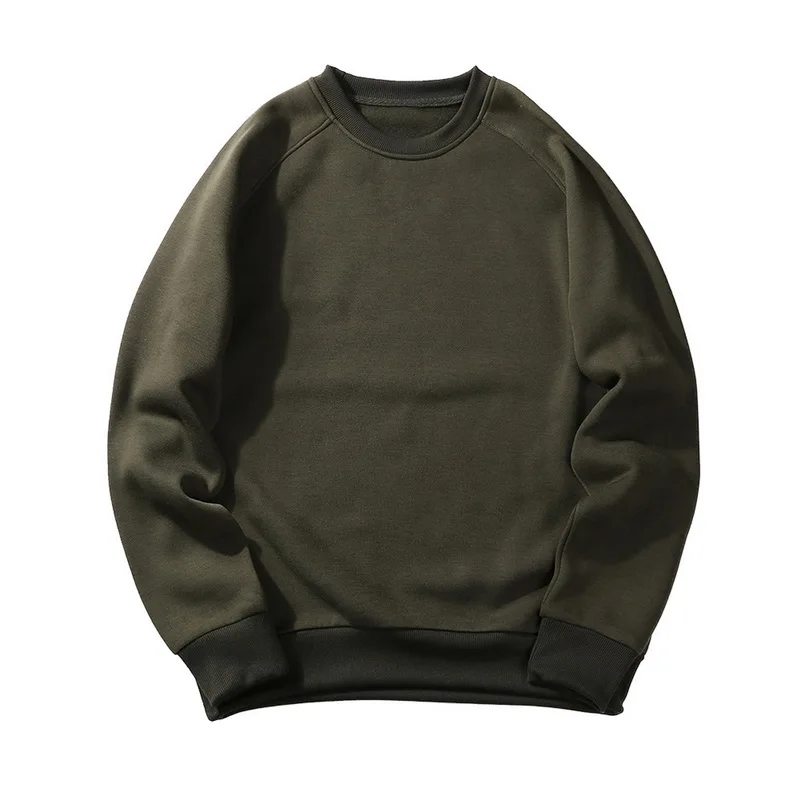 Army Green Однотонные толстовки весна осень модные толстовки Большие размеры, для мужчин теплое флисовое пальто мужские брендовые капюшоны свитшоты - Цвет: Army Green