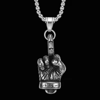 vintage gothic skull fist pendants 316 stainless steel mens middle finger fist necklaces cool jewelry gifts