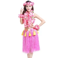 hula skirts set vibrant colors skin friendly party supplies flower costume hawaiian skirts leis headband necklaces for outdoor