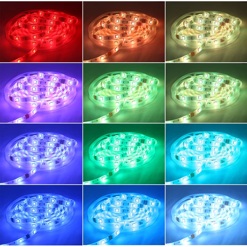 Светодиодные ленты светильник s цветная (RGB) 5050 Водонепроницаемый гибкая лента DC