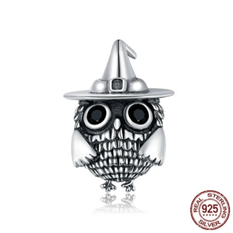 

925 Sterling Silver Halloween Witch Hat Silver Original Charm Brand DIY Jewelry Making Halloween Gifts for Female Girls CC271607
