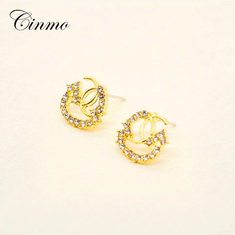 Cinmo двойной с украшением в виде кристаллов серьги-гвоздики модные Новый стиль