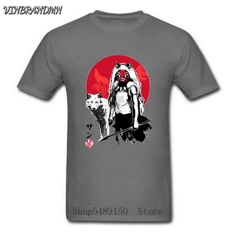 Wolf Girls princess sumi-e Studio Ghibli Tshirt Mononoke Neighbor Totoro Studio Ghibli T shirt T-shirt Selling Nice Short-sleeve