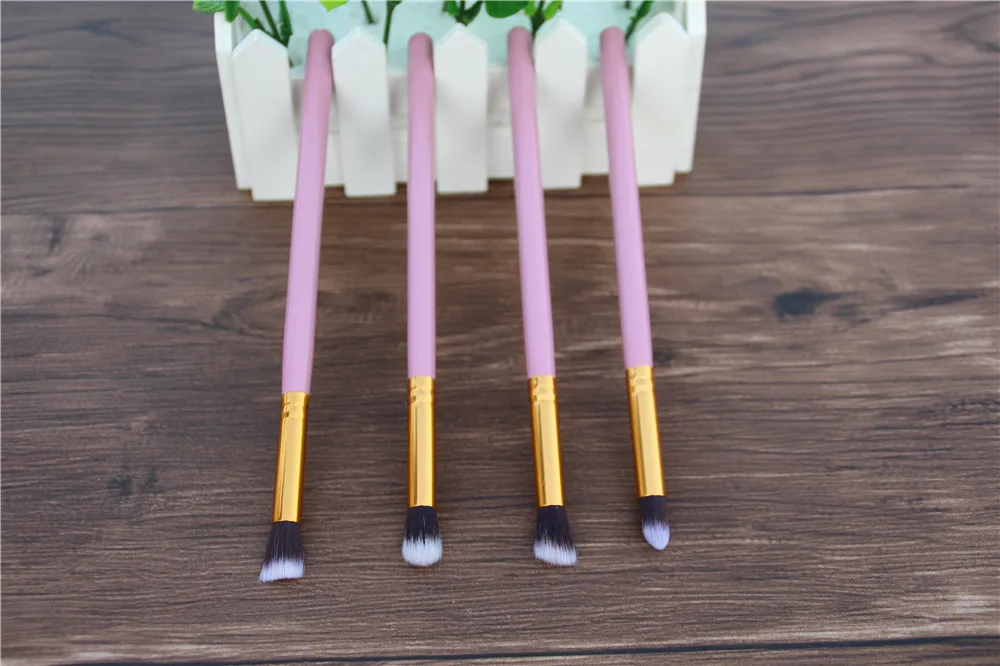 Style C 4Pcs/Set New Professional Eye Makeup Brushes Set Pink Handle Eyeshadow Powder Makeup Face Blending Brush Beauty Tools - Handle Color: Style C