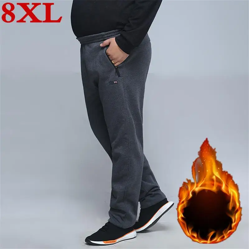 Большие размеры нового размера плюс 8XL 7XL зимние штаны Мужские Теплые