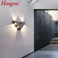 hongcui wall sconce v shape outdoor creative light waterproof patio modern led lamp fixture for home