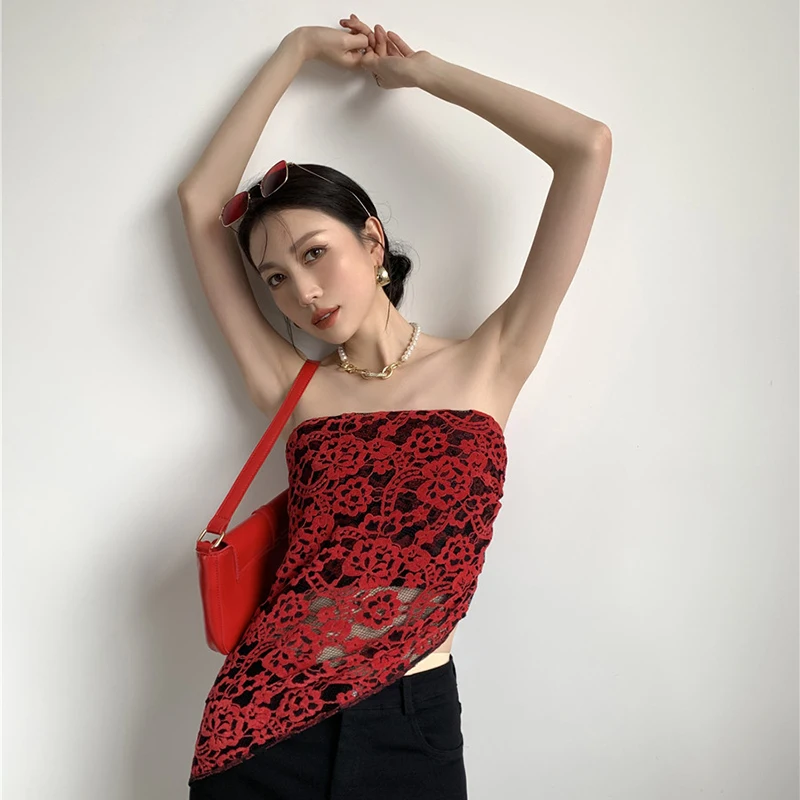 

XIZIHUPAN Vintage Rose Print Dress For Women Slash Neck Sleeveless Perspective Elegant Midi Dresses Female 2021 Summer Style New